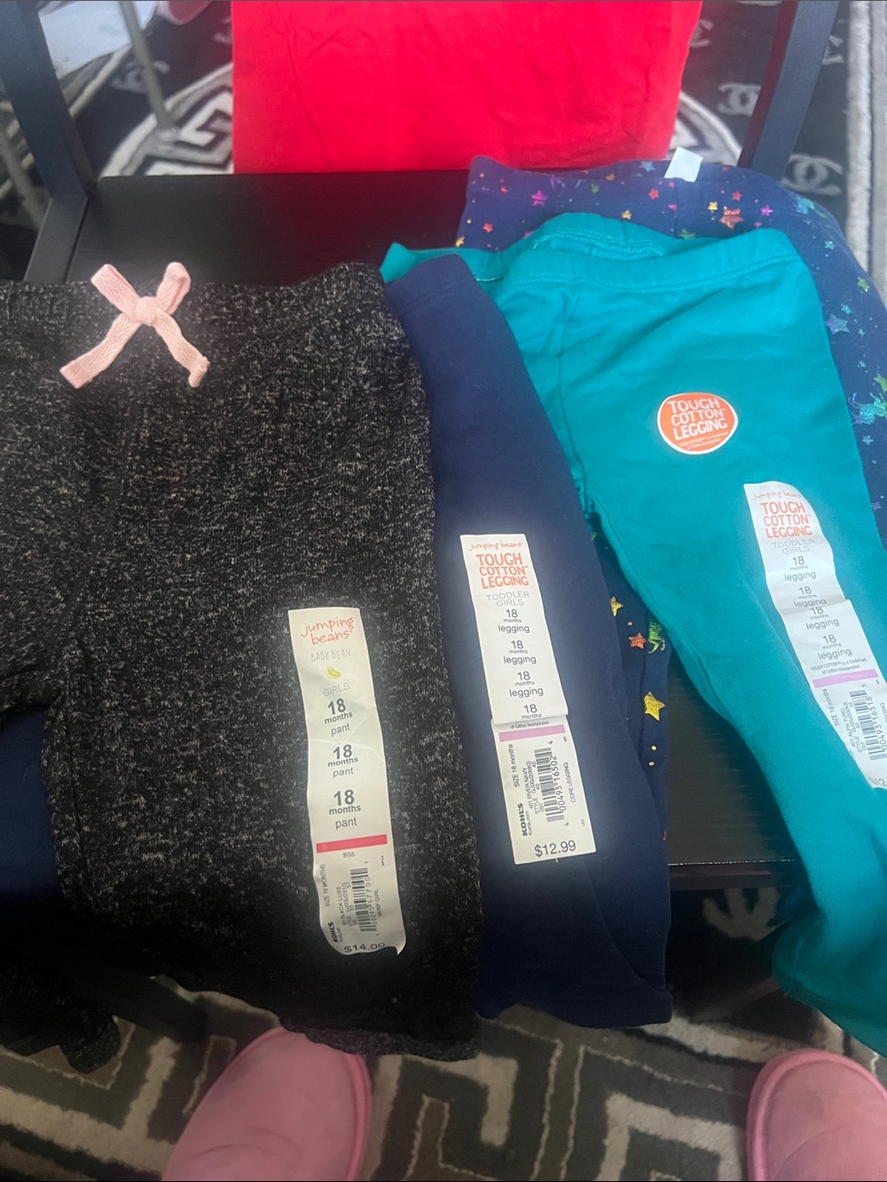 Disney Girls' Multi-Color Leggings Pack - Teal, Navy, Black